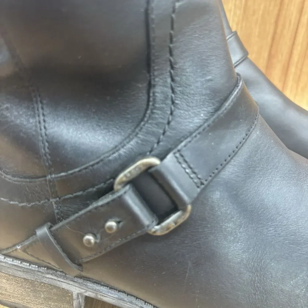 UGG‎ DAHLEN BLACK LEATHER RIDING WATER RESISTANT BOOTS US 11 / EU 42 / UK 9.5